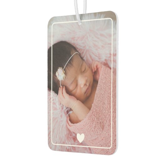 Schattige wit hart met foto luchtverfrisser (Links)