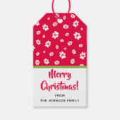 Schattige wit huisdier hond puppy poot print patro cadeaulabel (Voorkant)