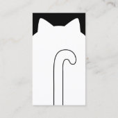 Schattige Wit Kat Gezicht Pet Sitter Sjabloon Visitekaartje (Achterkant)