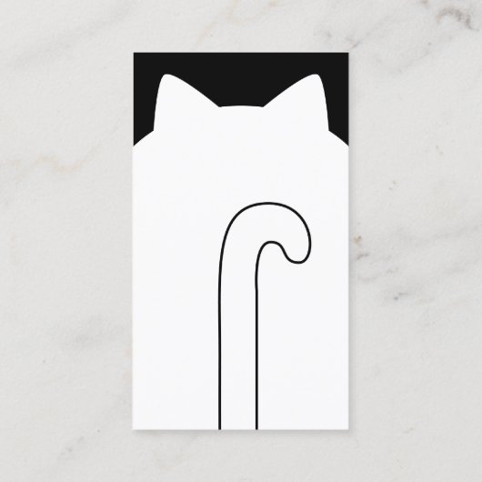 Schattige Wit Kat Gezicht Pet Sitter Sjabloon Visitekaartje (Achterkant)