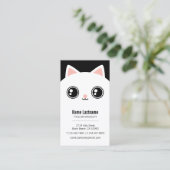 Schattige Wit Kat Gezicht Pet Sitter Sjabloon Visitekaartje (Staand voorkant)