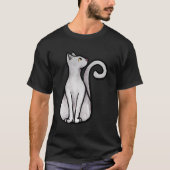 Schattige wit kat kunst wit Kat T-shirt (Voorkant)