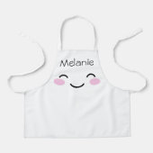 Schattige wit kind schort met smily gezicht cartoo (Voorkant)