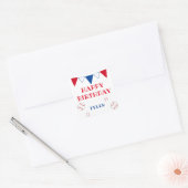 Schattige Wit Kinder Honkbal Happy Birthday Sticke Vierkante Sticker (Envelop)