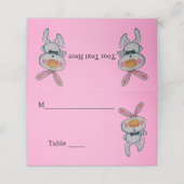 Schattige wit konijn duimen omhoog boog Stropdas r Plaatskaartje (Buitenkant ongevouwen)