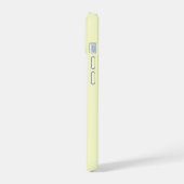 Schattige wit konijn gepersonaliseerde naam geel iPhone 15 case (Linkerkant)