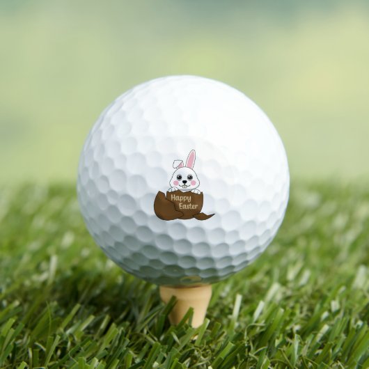 Schattige wit konijn in chocolade ei gelukkig Pase Golfballen (Insitu Shirt)