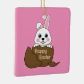 Schattige wit konijn in chocolade ei gelukkig Pase Keramisch Ornament (Rechts)