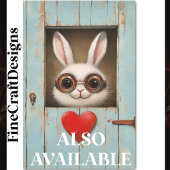 Schattige Wit Konijn & Rode Liefde Hart BX7 Decoup Tissuepapier