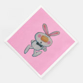 Schattige wit konijntje duimen omhoog Oranje neus  Servet (Hoek)