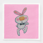 Schattige wit konijntje duimen omhoog Oranje neus  Servet (Voorkant)
