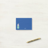 Schattige wit konijntje met paasei | personalisere post-it® notes (Op bureau)