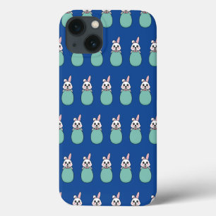 Schattige wit konijntje met paaseierpatroon Case-Mate iPhone case