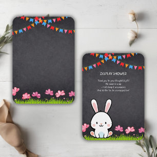 Schattige Wit Krijtbord Bunny Baby shower Informatiekaartje