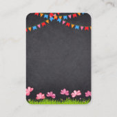 Schattige Wit Krijtbord Bunny Baby shower Informatiekaartje (Achterkant)