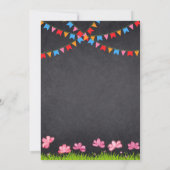 Schattige Wit Krijtbord Bunny Baby shower Kaart (Achterkant)