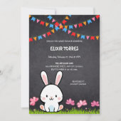 Schattige Wit Krijtbord Bunny Baby shower Kaart (Voorkant)