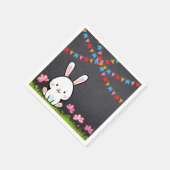Schattige Wit Krijtbord Bunny Baby shower Servet (Hoek)