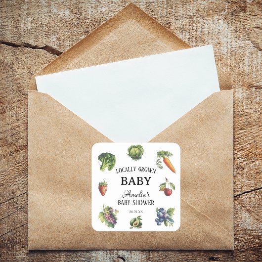 Schattige wit lokaal geteeld Baby shower Vierkante Sticker