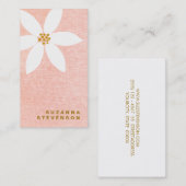 Schattige wit madeliefje roze bloemig visitekaartje (Voorkant / Achterkant)