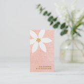 Schattige wit madeliefje roze bloemig visitekaartje (Staand voorkant)