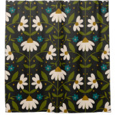 Schattige wit madeliefpatroon douchegordijn (Voorkant)