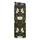 Schattige wit madeliefpatroon thermosbeker (Geroteerd rechts)