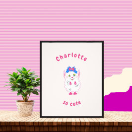 Schattige wit monster foto afdruk