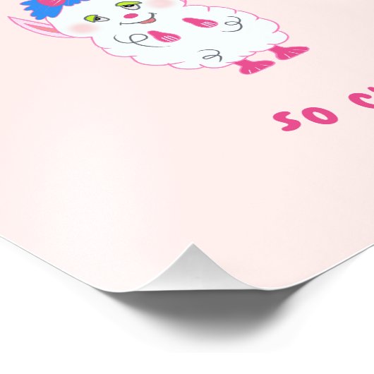 Schattige wit monster foto afdruk (Hoek)