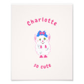 Schattige wit monster foto afdruk (Voorkant)