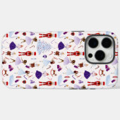 Schattige wit notenkraker kerstpatroon Case-Mate iPhone case (Achterkant (horizontaal))