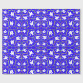 Schattige wit olifant Chanoeka cadeaupapier (Vlak)