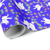 Schattige wit olifant Chanoeka cadeaupapier (Rol Hoek)