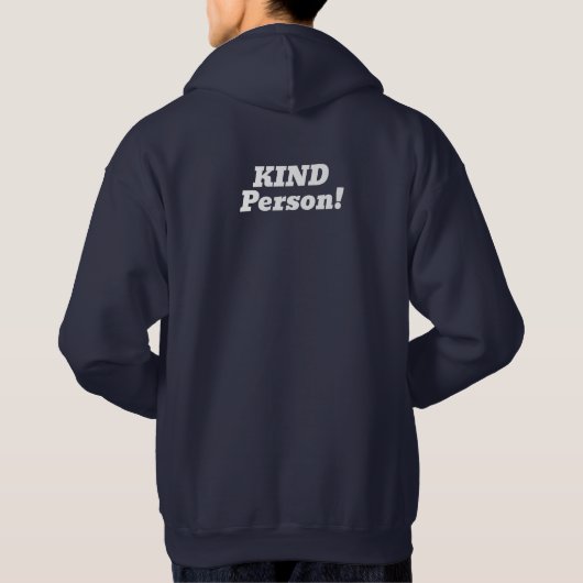 Schattige wit op zwart vriendelijk persoon typogra hoodie (Achterkant)