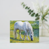 Schattige wit paard, Claude Monet stijl Briefkaart (Staand voorkant)