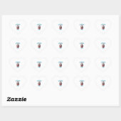 Schattige wit paashaas ontwerp hart sticker (Vel)