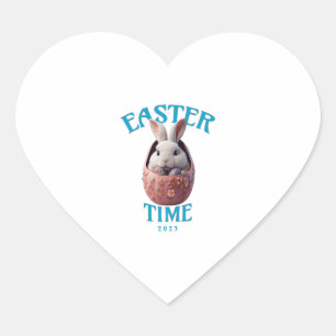 Schattige wit paashaas ontwerp hart sticker