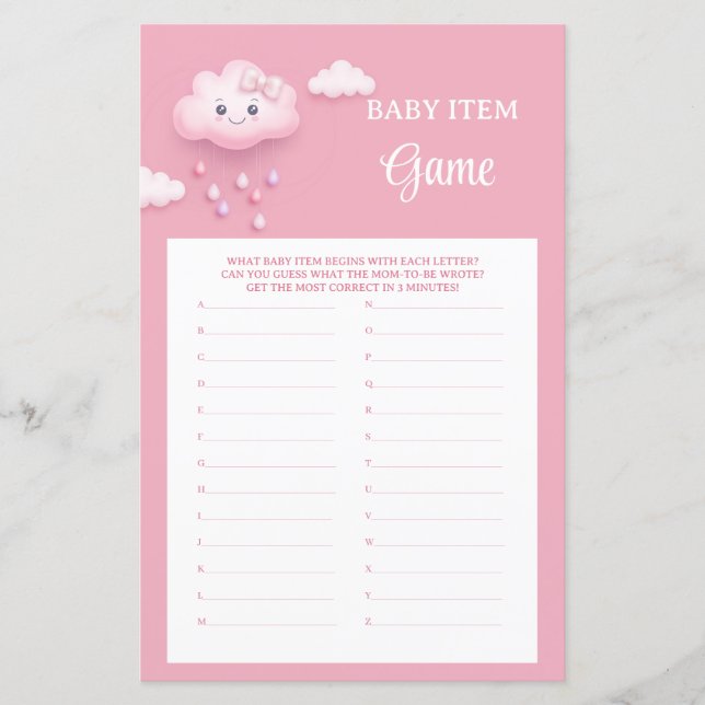 Schattige wit pluizig lachende wolk 9 Baby Item Ga (Voorkant)