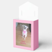 Schattige wit puppy dog roze meisjes verjaardag bedankdoosjes (Geopend)