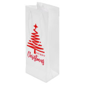 Schattige Wit Rood Vrolijk Kerstmis wijnzak Wijn Cadeautas (Achterkant Gekanteld)