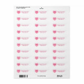 Schattige wit roze conversatie hart Valentijnsdag Etiket (Full Sheet)