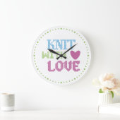 Schattige wit roze gebreid met liefde grote klok (Huis)