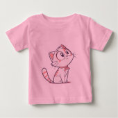 Schattige Wit & Roze Kitten – Baby T-shirt (Voorkant)