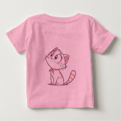 Schattige Wit & Roze Kitten – Baby T-shirt (Achterkant)
