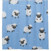 Schattige wit schaap: lammeren. douchegordijn (Voorkant)