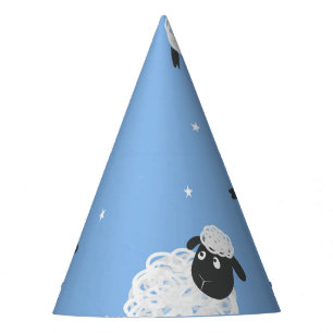 Schattige wit schaap: lammeren. feesthoedjes