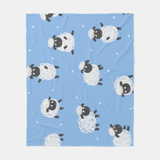 Schattige wit schaap: lammeren. fleece deken (Voorkant)
