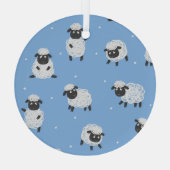 Schattige wit schaap:  lammeren. glas ornament (Achterkant)