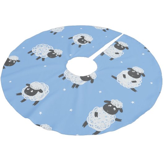 Schattige wit schaap:  lammeren. kerstboom rok (Gekanteld)