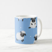 Schattige wit schaap: lammeren. koffiemok (Voorkant rechts)